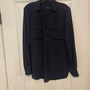 Ann Taylor Navy Camp Blouse